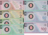 Bougainville Set 7 1-100 Kina 2016 Scientist Pythagoras Einstein Fantasy NHB