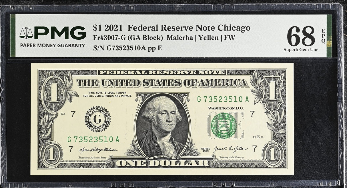 United States 1 Dollar Usa 2021 P 549 G Chicago Superb Gem UNC PMG 68 EPQ Top
