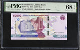 Uzbekistan 50000 Som 2021 P 91 a Superb Gem UNC PMG 68 EPQ