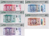 Jamaica Set 5; 50-5000 Dollars 2022 P 96-P 101 Superb Gem UNC PMG 67 68 69 EPQ