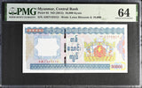 Myanmar 10000 Kyats ND 2012 P 82 Choice UNC PMG 64