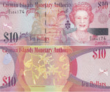 Cayman Islands 10 Dollars 2010 P 40 Prefix D/3 UNC ,Printer TDLR