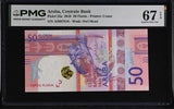 Aruba 50 Florin 2019 P 23 a Superb Gem UNC PMG 67 EPQ , Crab ,Oranjestad