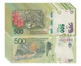 Argentina 500 Pesos ND 2016 P 365 Random Suffix UNC LOT 5 PCS