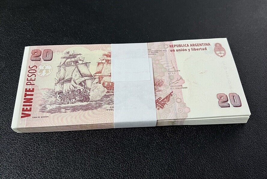 Argentina 20 Pesos 2013 P 355 Mixed Suffix UNC LOT 100 PCS