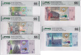 Kuwait Set 5; 1/2 1 5 10 20 Dinars ND 2014 P 30 31 32 33 P 34 Gem UNC PMG 66 EPQ