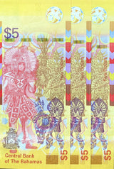 Bahamas 5 dollars 2020 P 78A UNC Lot 3 Pcs