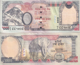 Nepal 1000 Rupees ND 2010 P 68 a UNC , Mount Everest Elephant