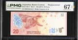 Argentina 20 Pesos ND 2017 P 361 a* Replacement Superb Gem UNC PMG 67 EPQ TOP