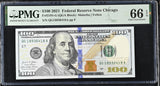 United States 100 Dollars USA 2021 P 555 G Chicago Gem UNC PMG 66 EPQ