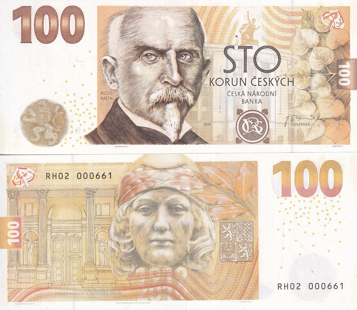 Czech Republic 100 Korun 2019 Commemorative BIG Note P 29 UNC W/Folder