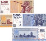 Argentina Set 2 Pcs 1000 2000 Chachos La Rioja Emergency 2024 UNC