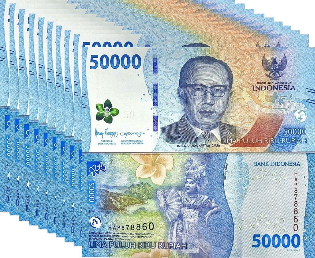 Indonesia 50000 Rupiah 2022 / Random Year P 167 UNC LOT 10 PCS