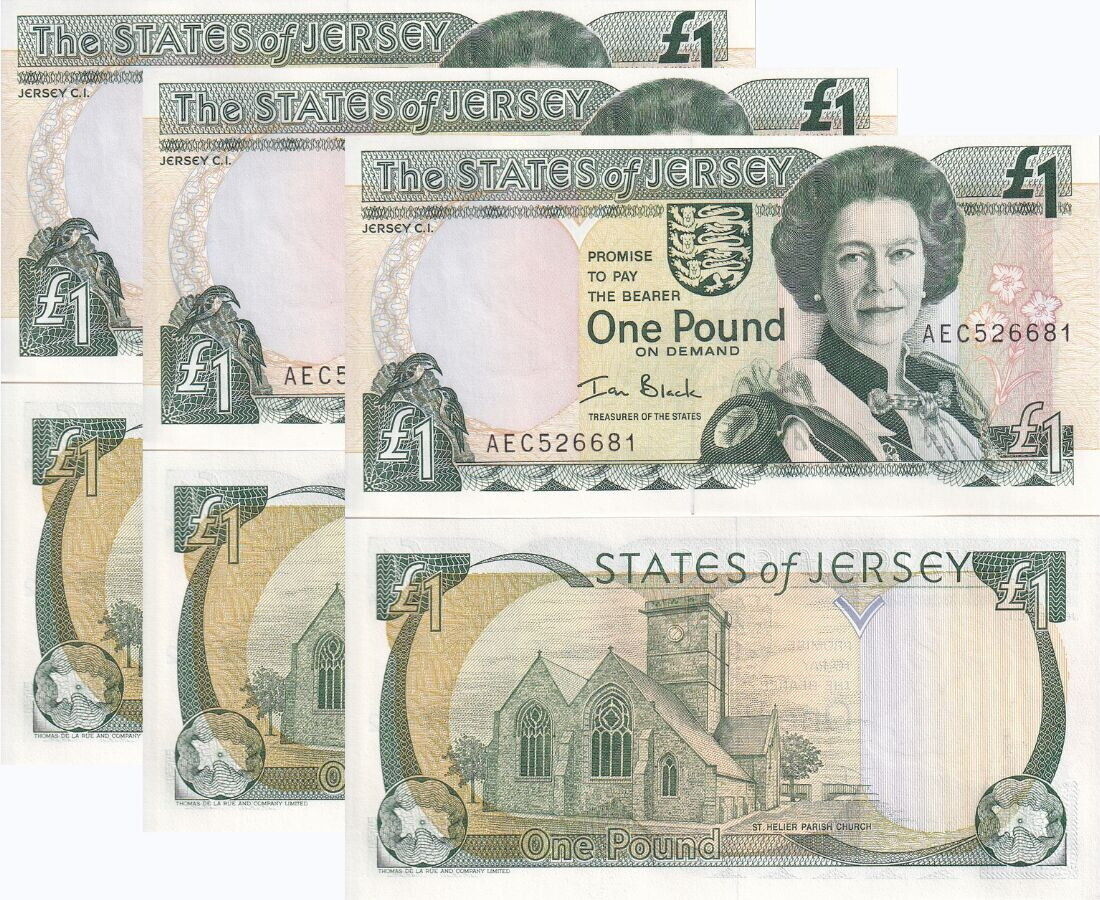 Jersey 1 Pound ND 2000 P 26 b UNC LOT 3 PCS