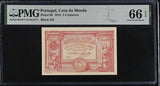 Portugal 5 Centavos Bronze 1918 P 98 Gem UNC PMG 66 EPQ