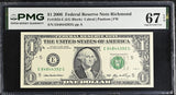 United States 1 Dollar Usa 2006 P 523 E Richmond Superb Gem UNC PMG 67 EPQ