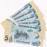 Solomon Islands 5 Dollars ND 2019 P 38 UNC Polymer Lot 5 PCS