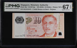 Singapore 10 Dollars ND 2016 P 48 j Polymer Superb Gem UNC PMG 67 EPQ