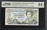 Falkland Islands 10 Pounds 2011 P 18 Choice UNC PMG 64 EPQ