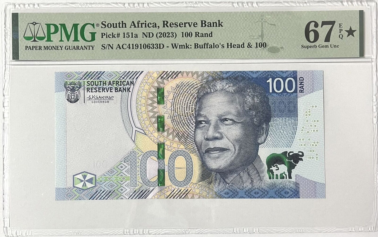 South Africa 100 Rand ND 2023 P 151 a Superb Gem UNC PMG 67 EPQ Extra Star