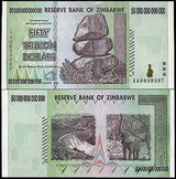 Zimbabwe 50 Trillion Dollars 2008 P 90 AUnc
