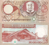 Tonga 20 PA'anga ND 1995 P 35 a Sign Houma & J. C. Cocker UNC