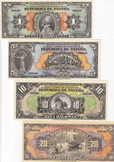 Panama Set 4 Pcs 1 5 10 20 Balboas 1941-2025 Copia Fascimil Fantasy