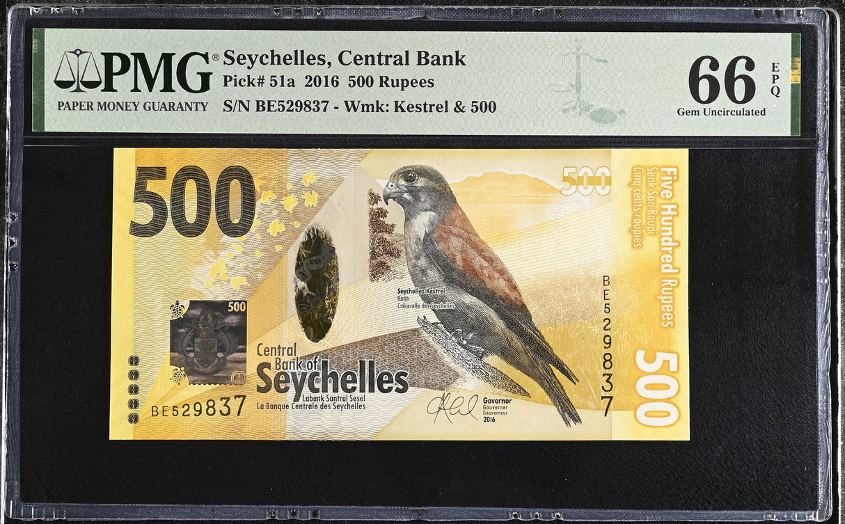 Seychelles 500 Rupees 2016 P 51 a Gem UNC PMG 66 EPQ
