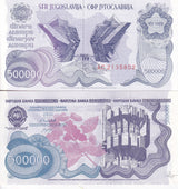 Yugoslavia 500000 Dinara 1989 P 98 UNC ,Jugoslavija, Kozara, Sutjeska