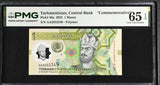 Turkmenistan 1 Manat 2025 P 48 a Commemorative Gem UNC PMG 65 EPQ