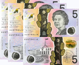 Australia 5 Dollars 2018 Polymer P 62 b New Sign UNC LOT 3 PCS