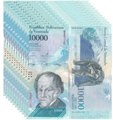 Venezuela 10000 Bolivares 2017 P 98 UNC LOT 10 PCS 1/10 BUNDLE