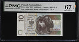 Poland 10 Zlotych 2012 P 183 a Superb Gem UNC PMG 67 EPQ ,Printer PWPW S.A.