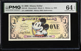 USA Disney 1 Dollar 2008 Mickey 80th Anniversary Choice UNC PMG 64 EPQ