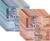 Namibia Set 2 x Lot 10=20 UNC 10 20 Dollars 2025 P 20 21 NEW Design