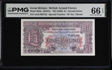 Great Britain 1 Pound ND 1948 P M22 a Gem UNC PMG 66 EPQ , British Armed Forces