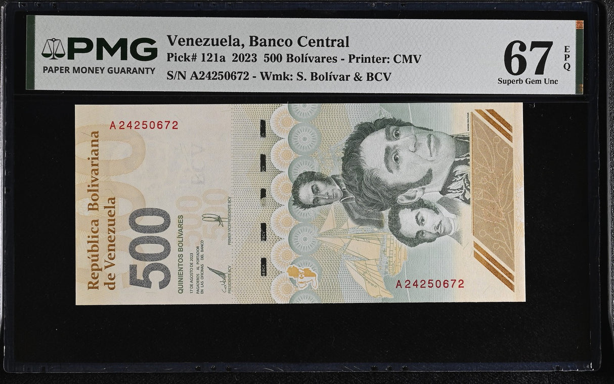 Venezuela 500 Digitales Bolivares 2023 P 121 a Superb Gem UNC PMG 67 EPQ TOP POP