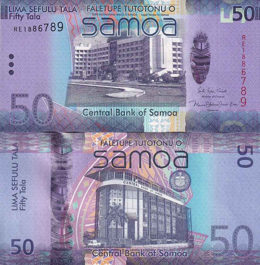 Samoa 50 Tala ND 2017 P 41 c UNC , Samoa Government building, Apia