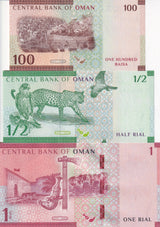Oman Set 3 Pcs 100 Baisa 1/2 1 Rials 2020/2021 P 50 51 52 UNC