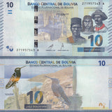 Bolivia 10 Bolivianos 2018 24 P 248 UNC , Picaflor gigante bird