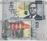 Bahamas 10 Dollars ND 2022 P 87 UNC , Hope Town lighthouse ,flamingoes
