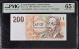 Czech Republic 200 Korun 1998 P 19 e GEM UNC PMG 65 EPQ