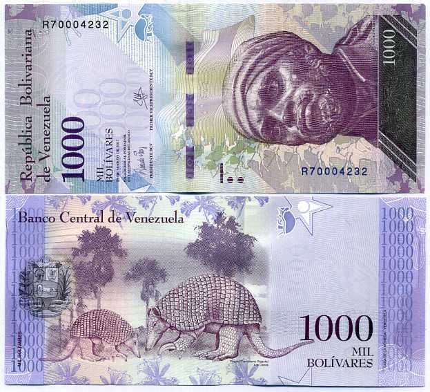 Venezuela 1000 Bolivares 2017 P 95 UNC