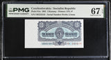 Czechoslovakia 3 Koruny 1961 P 81 a Superb Gem UNC PMG 67 EPQ