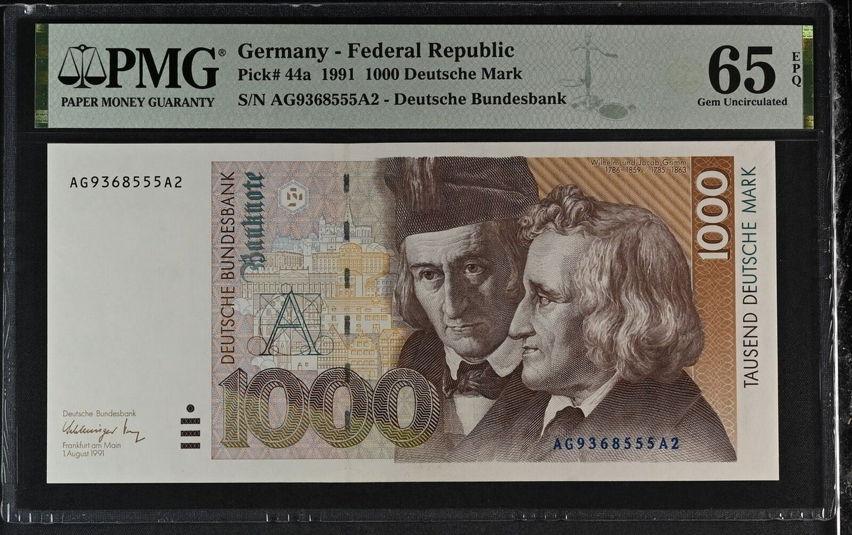 Germany 1000 Deutsche Mark 1991 P 44 a Gem UNC PMG 65 EPQ