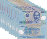 Vietnam 20000 Dong MIX DATE Polymer P 120 UNC LOT 10 PCS
