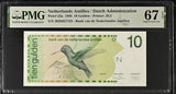 Netherlands Antilles 10 Gulden 1986 P 23 a Superb Gem UNC PMG 67 EPQ