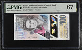 East Caribbean States 100 Dollars ND 2019 P 59 a Superb Gem UNC PMG 67 EPQ