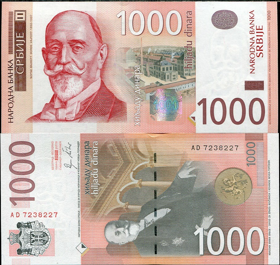 Serbia 1000 Dinara 2011 P 60 a UNC