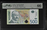 Serbia 500 Dinara 2011 P 59 a AA PREFIX Gem UNC PMG 66 EPQ